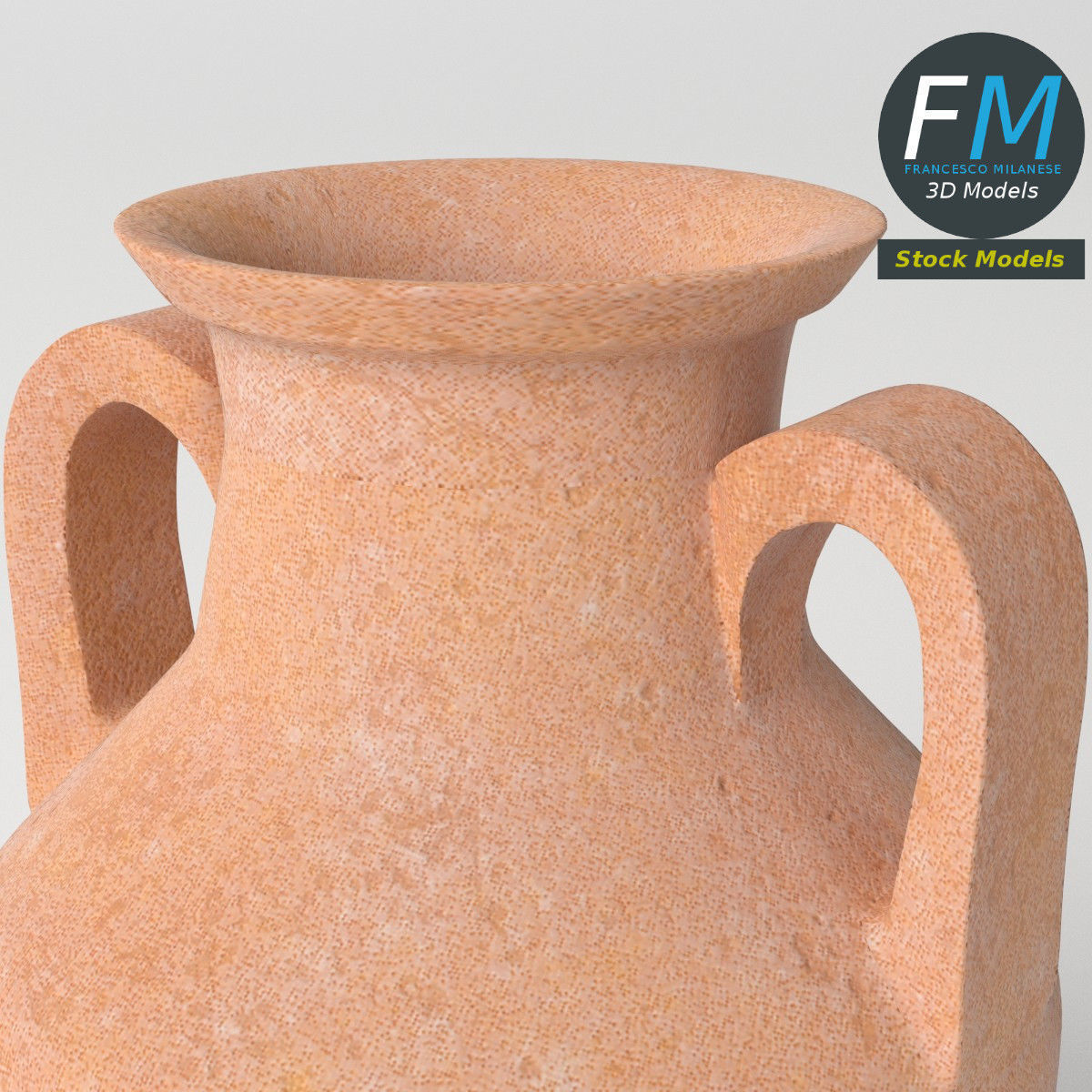 Amphora Jar Vase 3D model_5