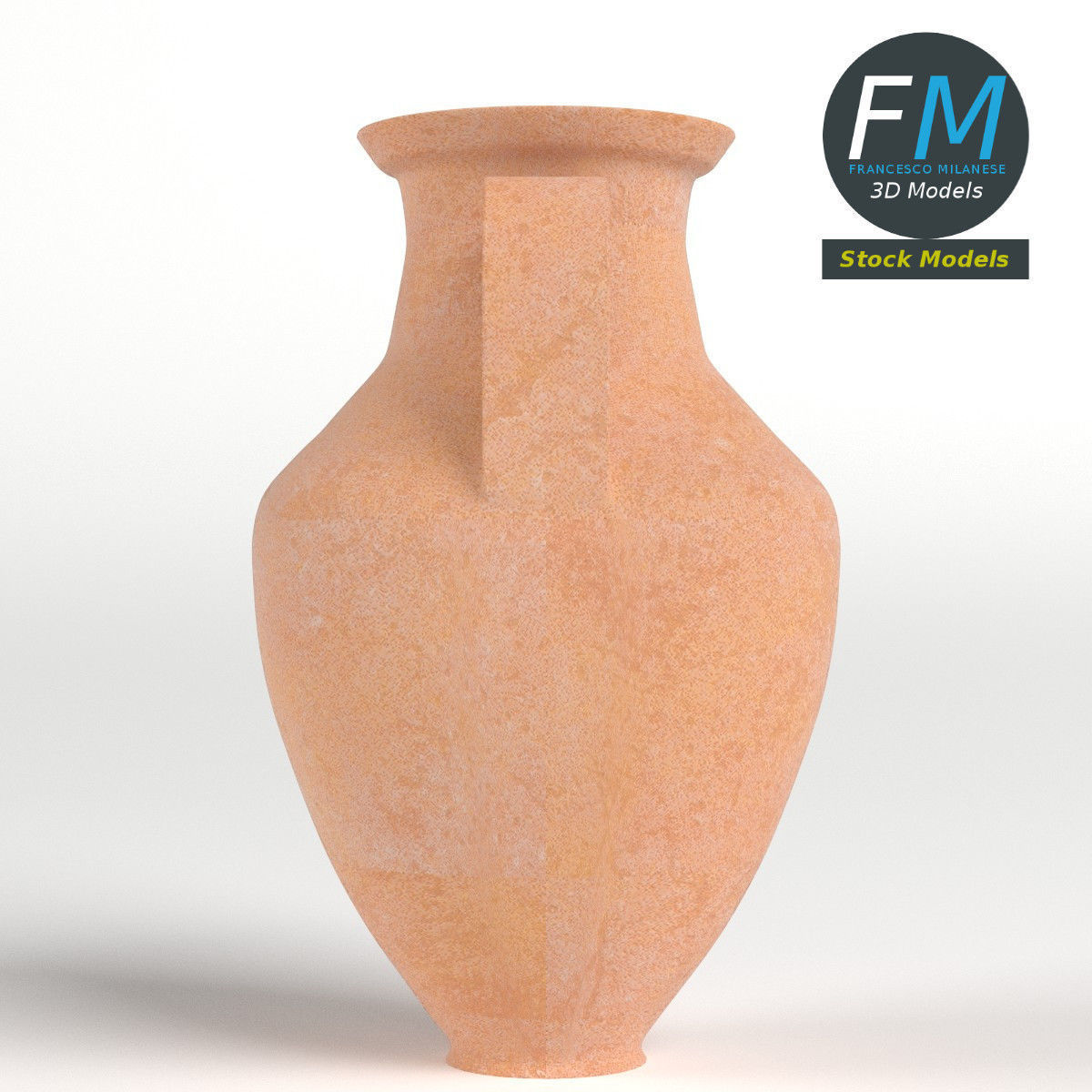 Amphora Jar Vase 3D model_4