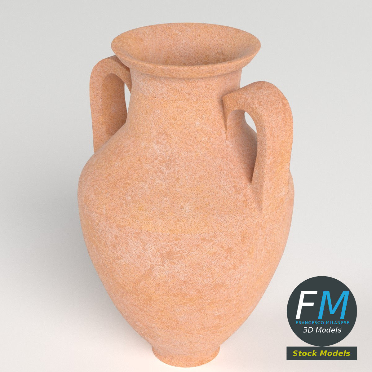 Amphora Jar Vase 3D model_2