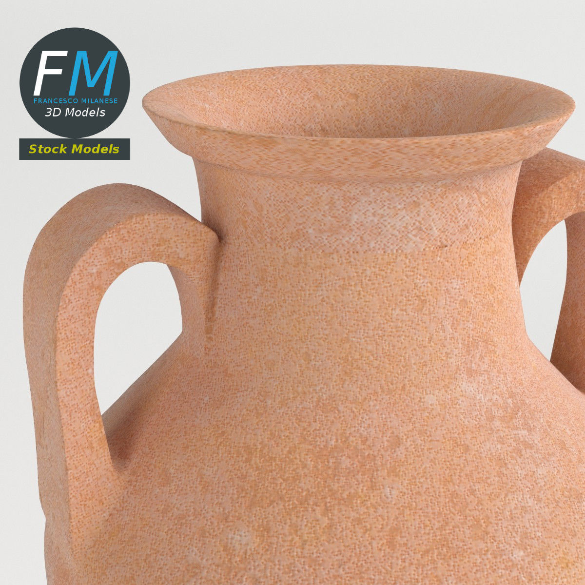 Amphora Jar Vase 3D model_3