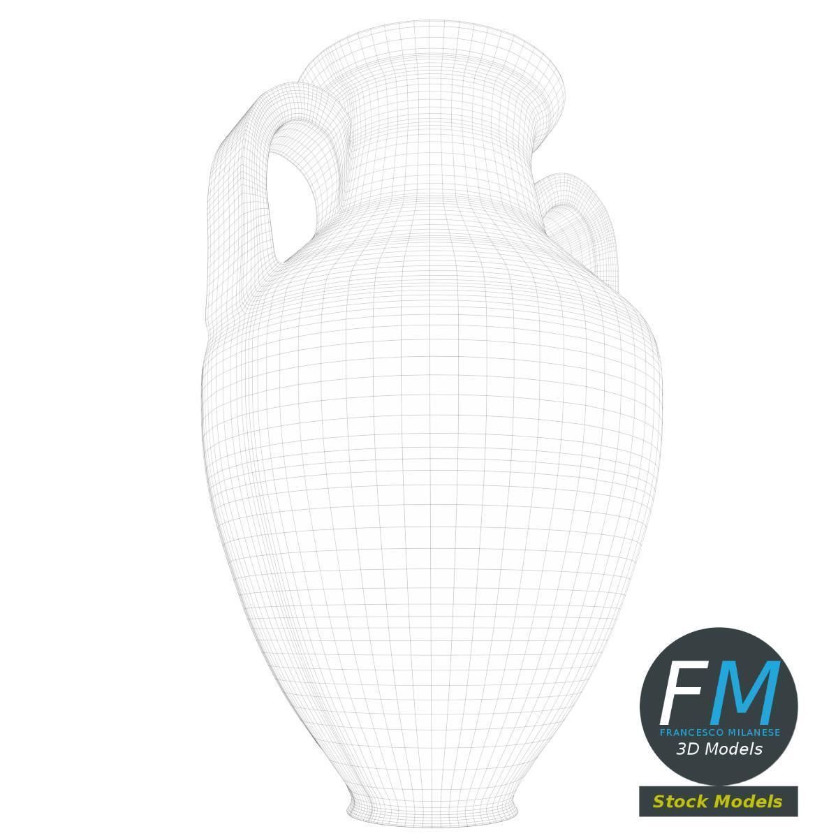 Amphora Jar Vase 3D model_8