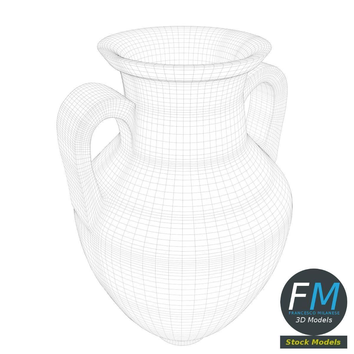 Amphora Jar Vase 3D model_7