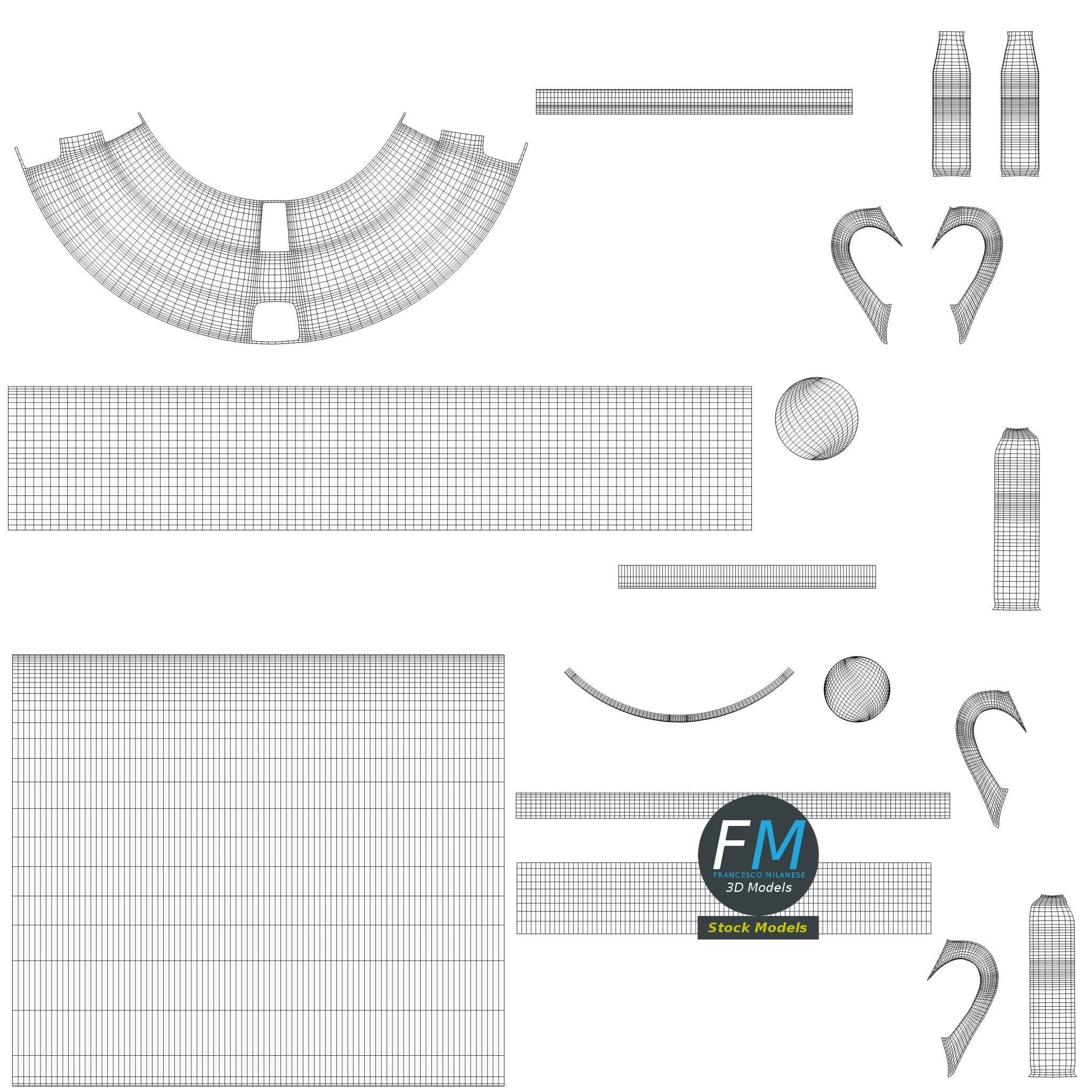 Amphora Jar Vase 3D model_11