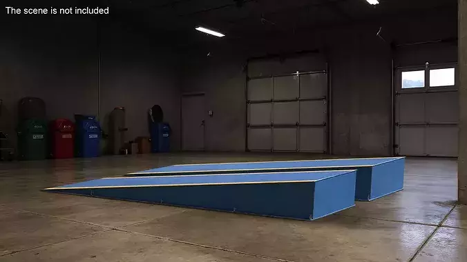 Drive-Up Ramp Blue 3D model 2