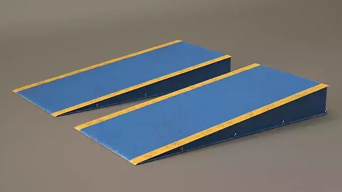 Drive-Up Ramp Blue 3D model 3