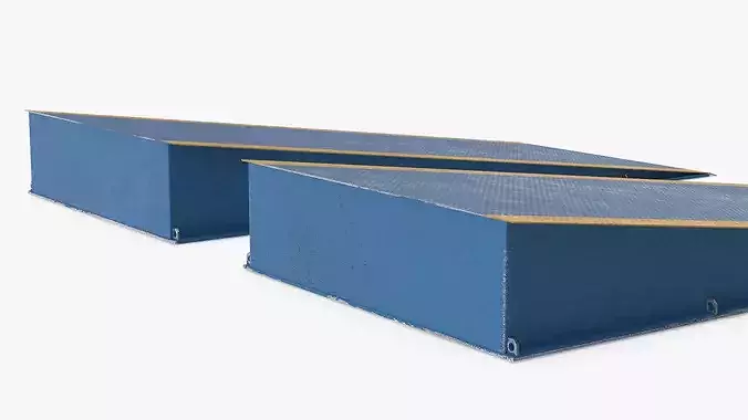 Drive-Up Ramp Blue 3D model 7