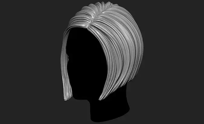 Female 3D Hair Model OBJ STL