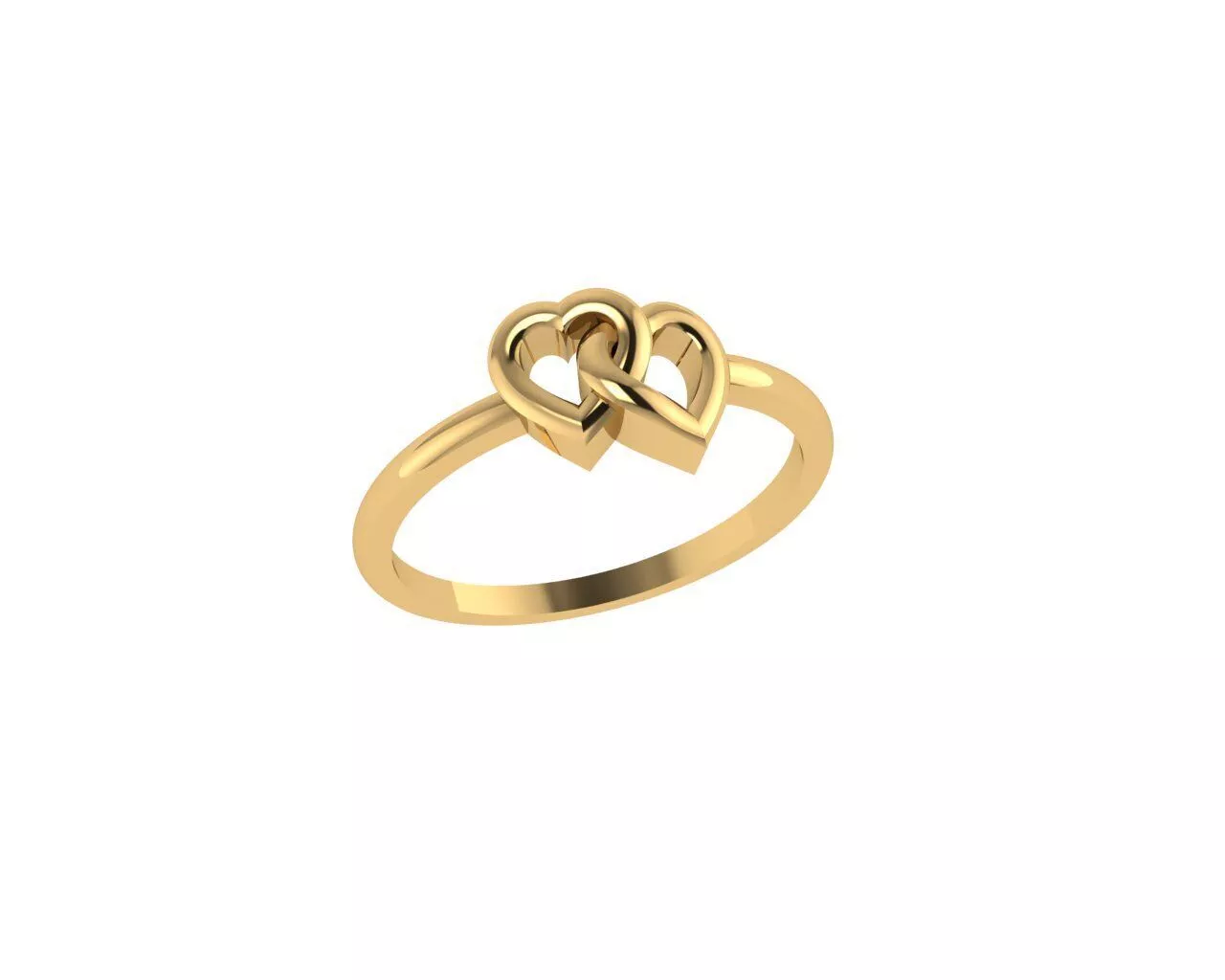 Gold Double Heart Rings 3D print model