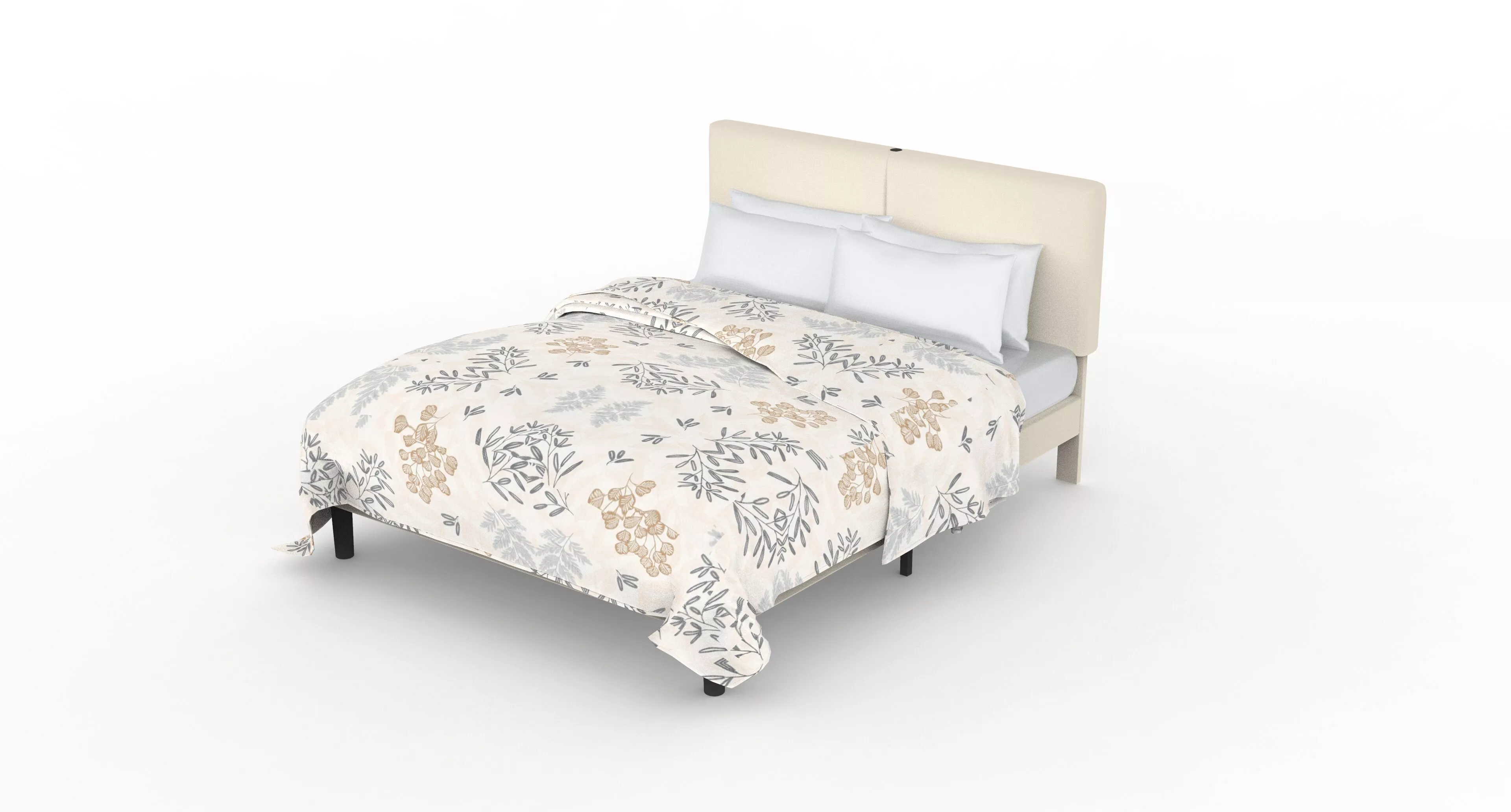king bed Low-poly 3D model