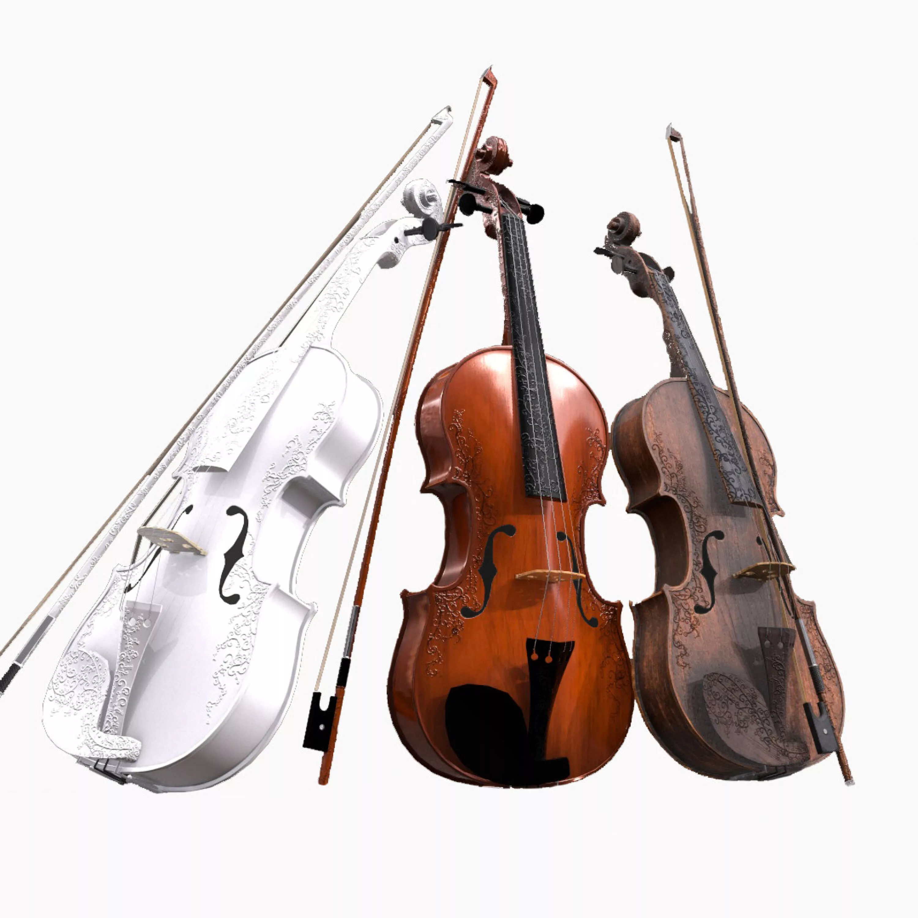Violin Low-poly 3D model
