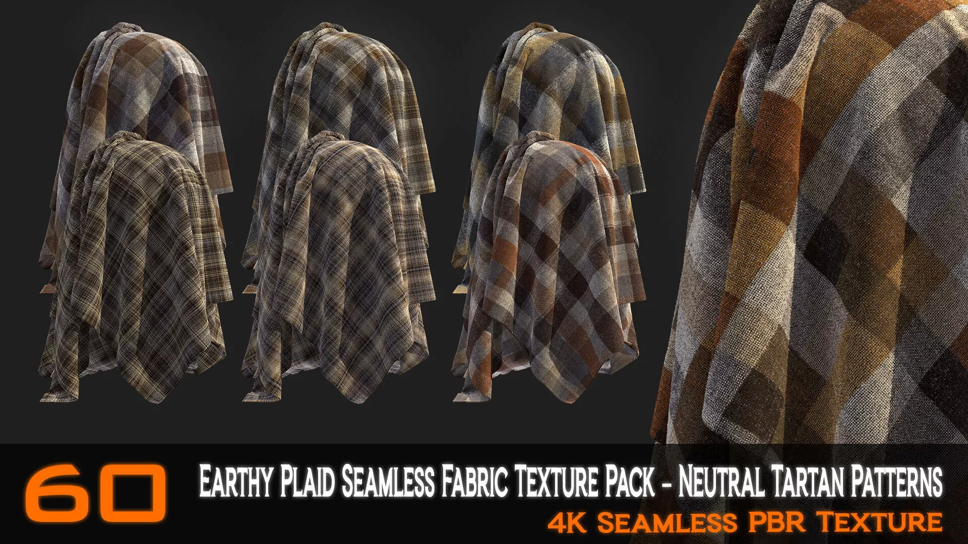 60 Earthy Plaid Seamless Fabric Texture