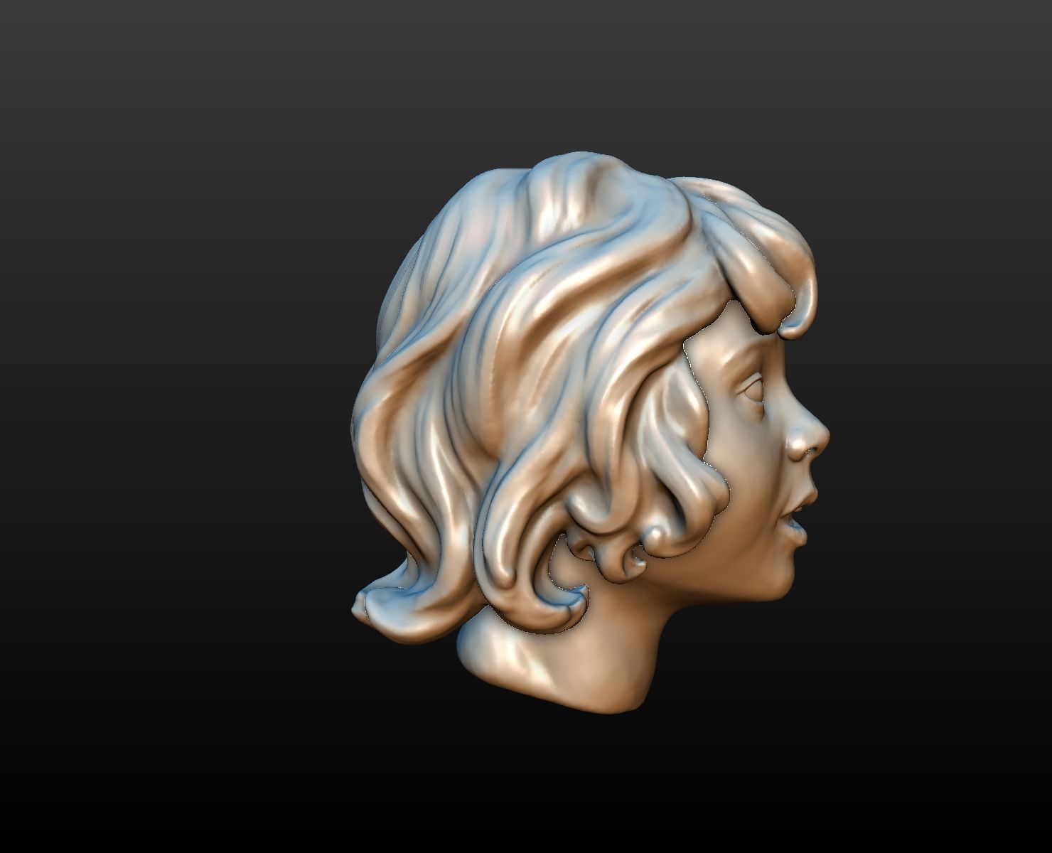little girls head 3D print model_6