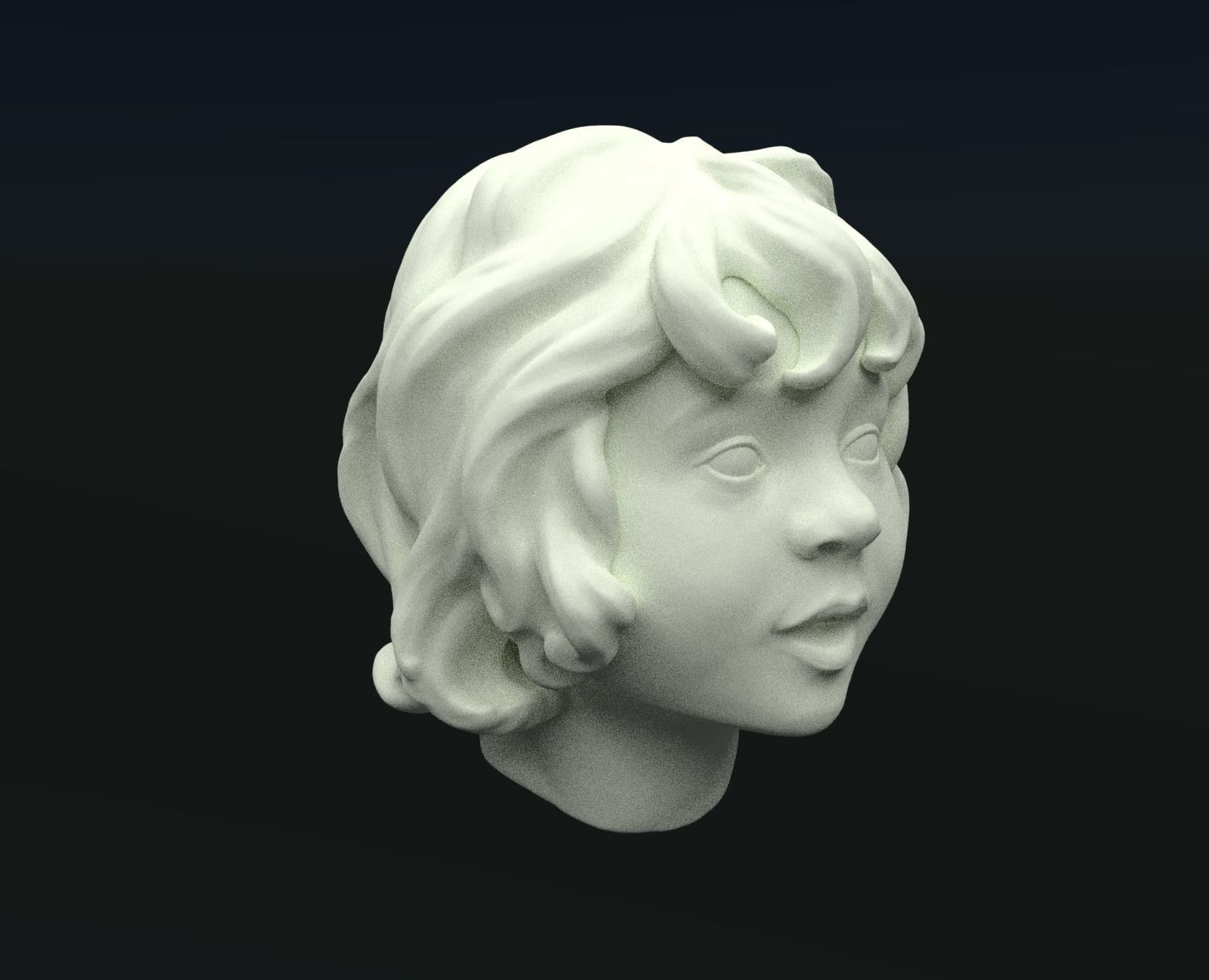 little girls head 3D print model_0