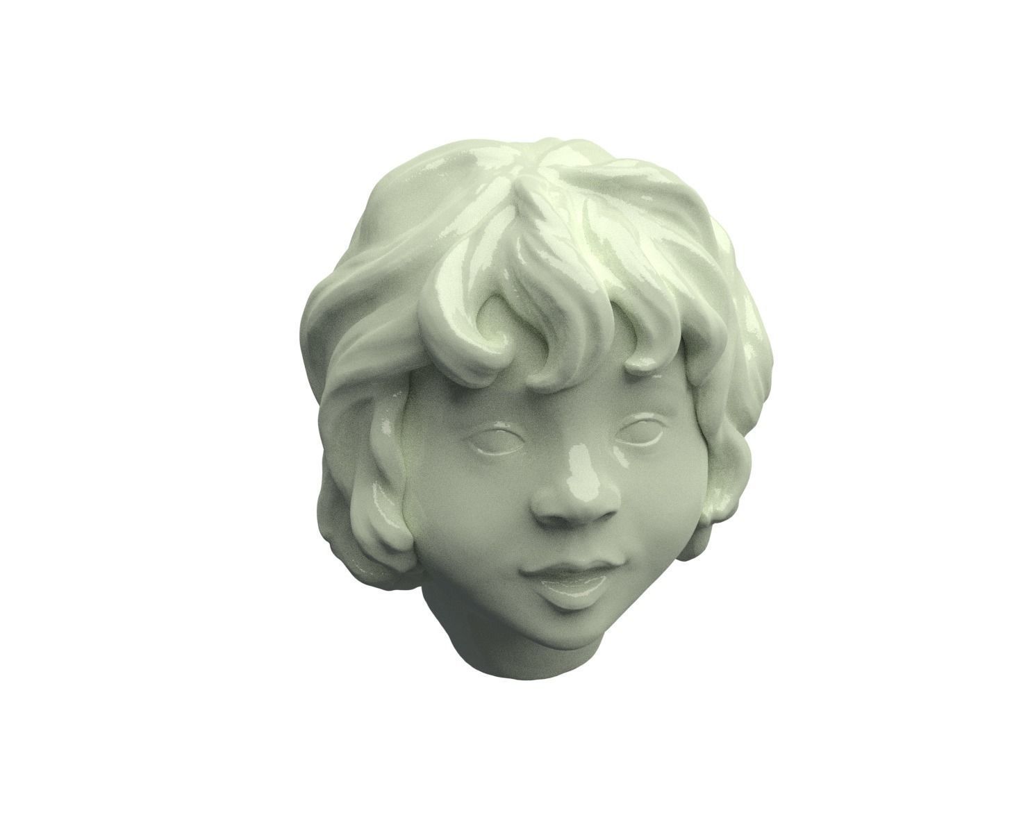 little girls head 3D print model_1