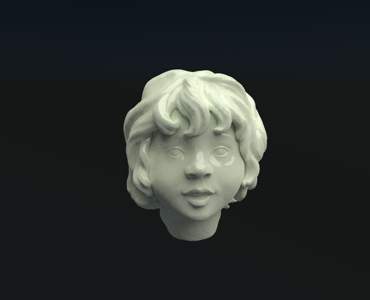 little girls head 3D print model_4