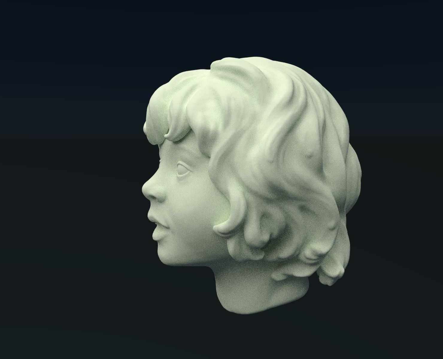 little girls head 3D print model_3