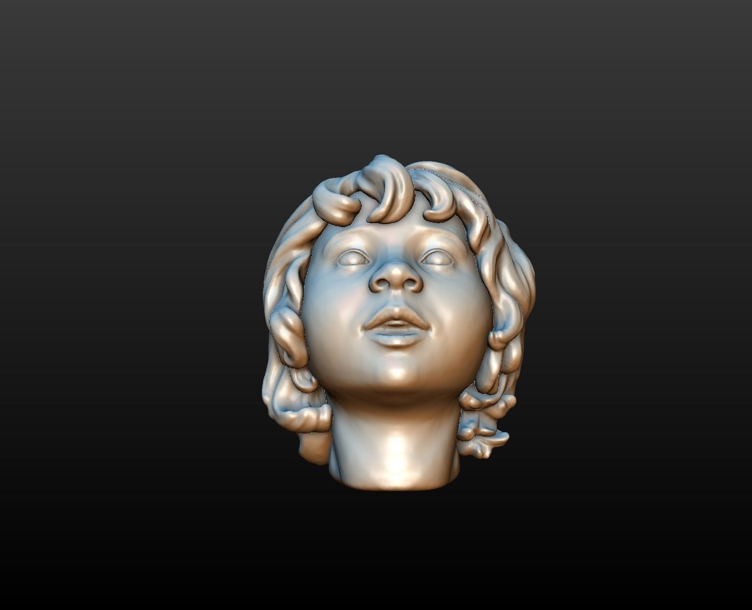 little girls head 3D print model_8