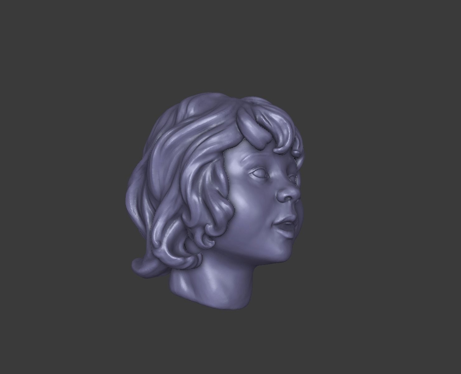 little girls head 3D print model_10
