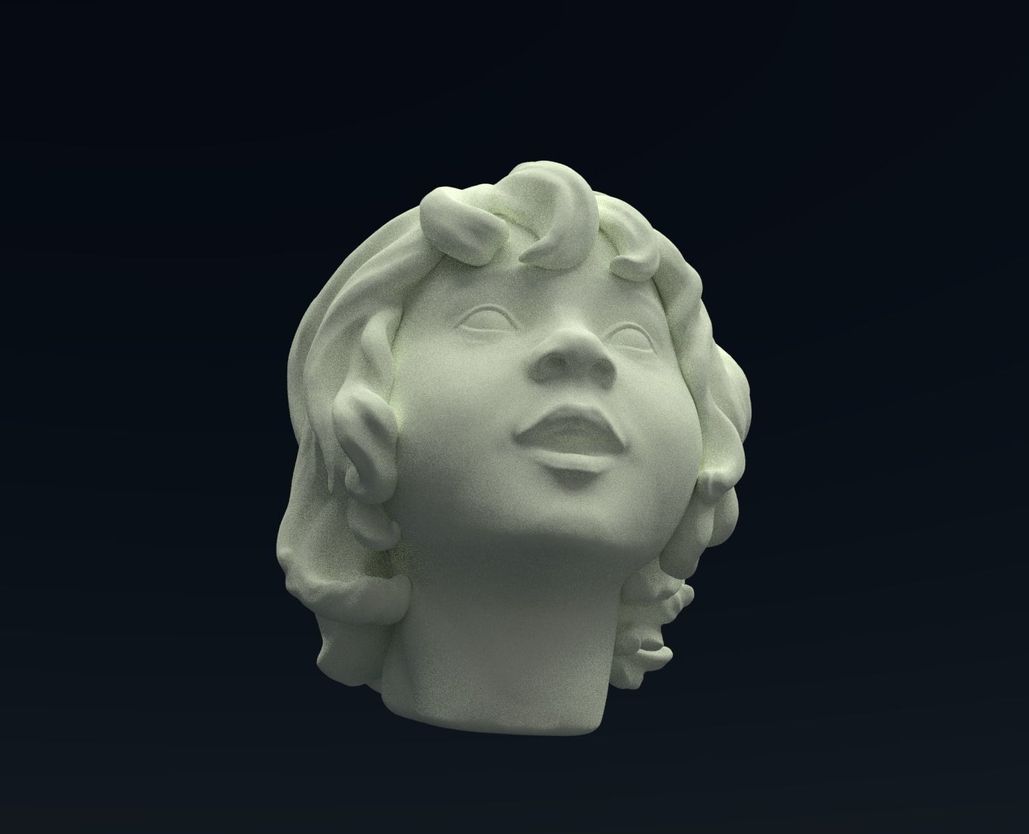 little girls head 3D print model_2
