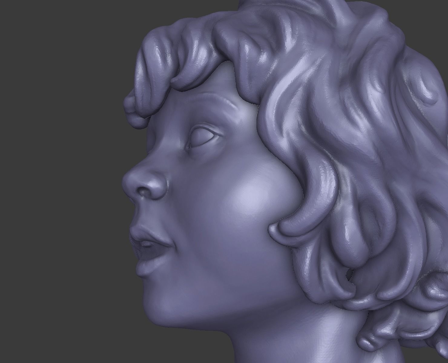 little girls head 3D print model_11