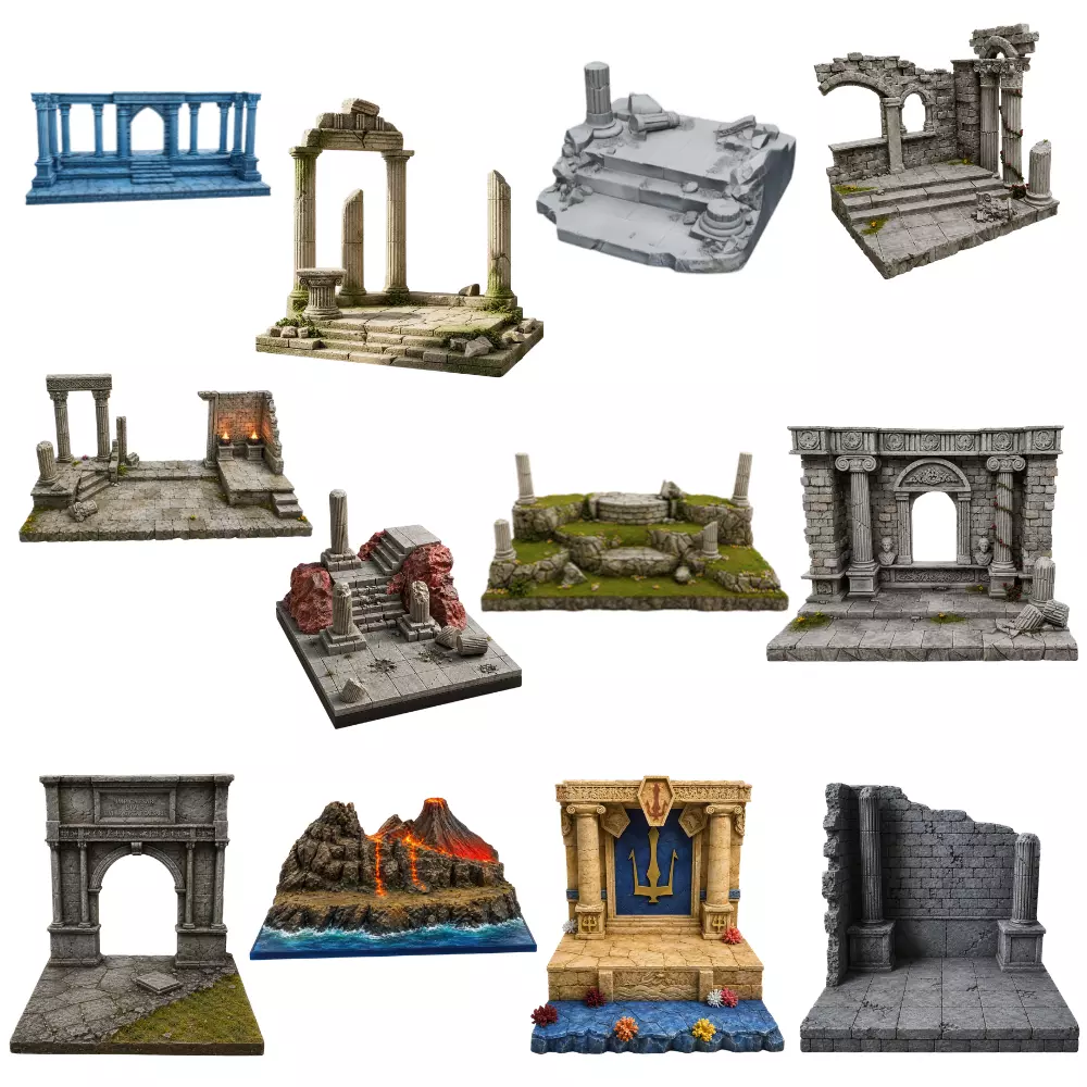 Pack Greek Dioramas Saint Seiya x12 3D print model