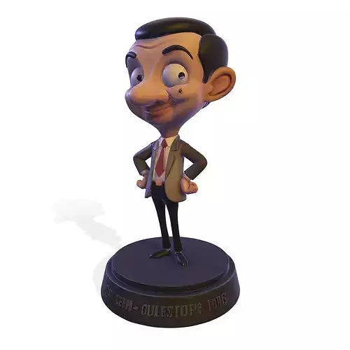 Stylized PBR British Comic Caricature Figurine