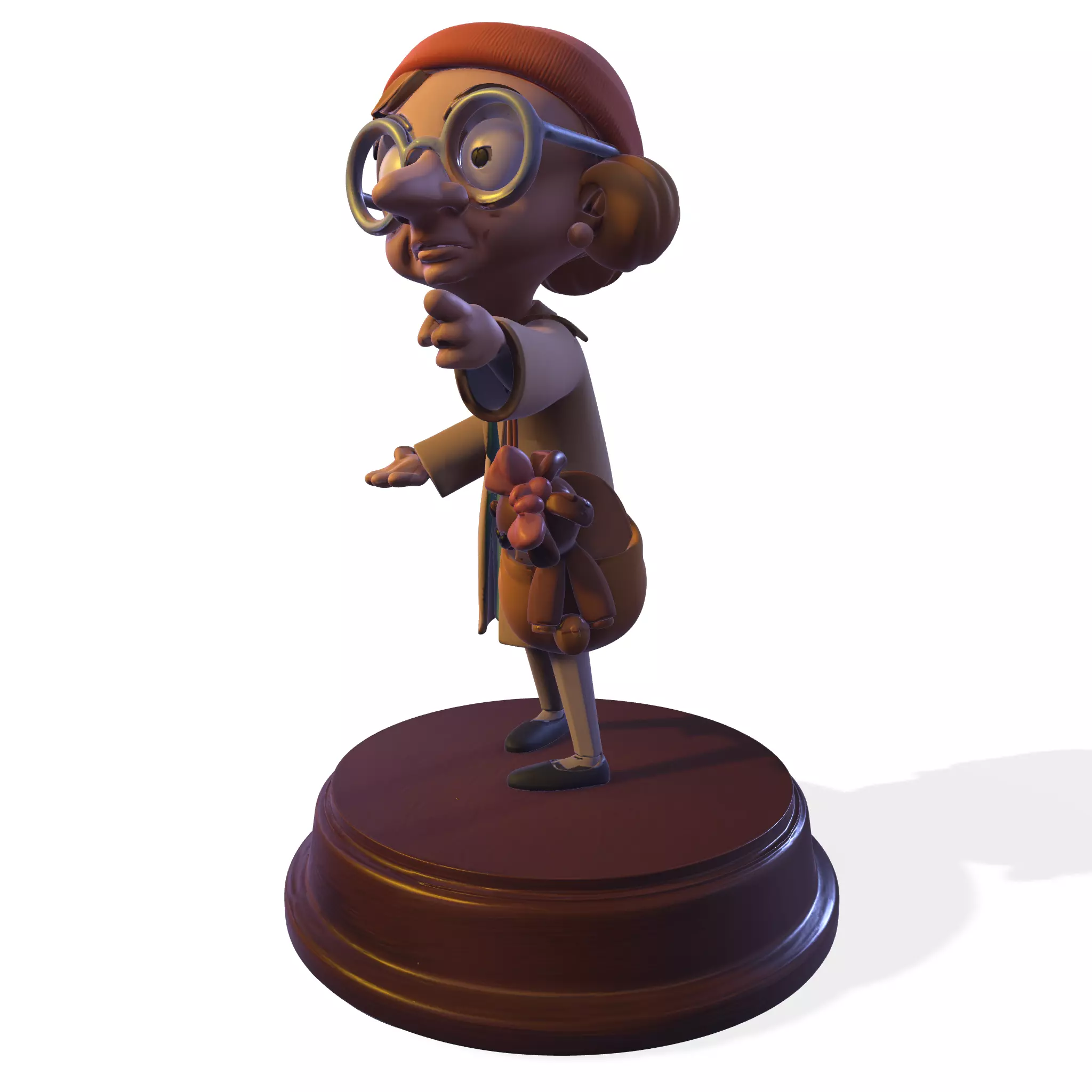Stylized PBR Elderly Traveler 3D print model