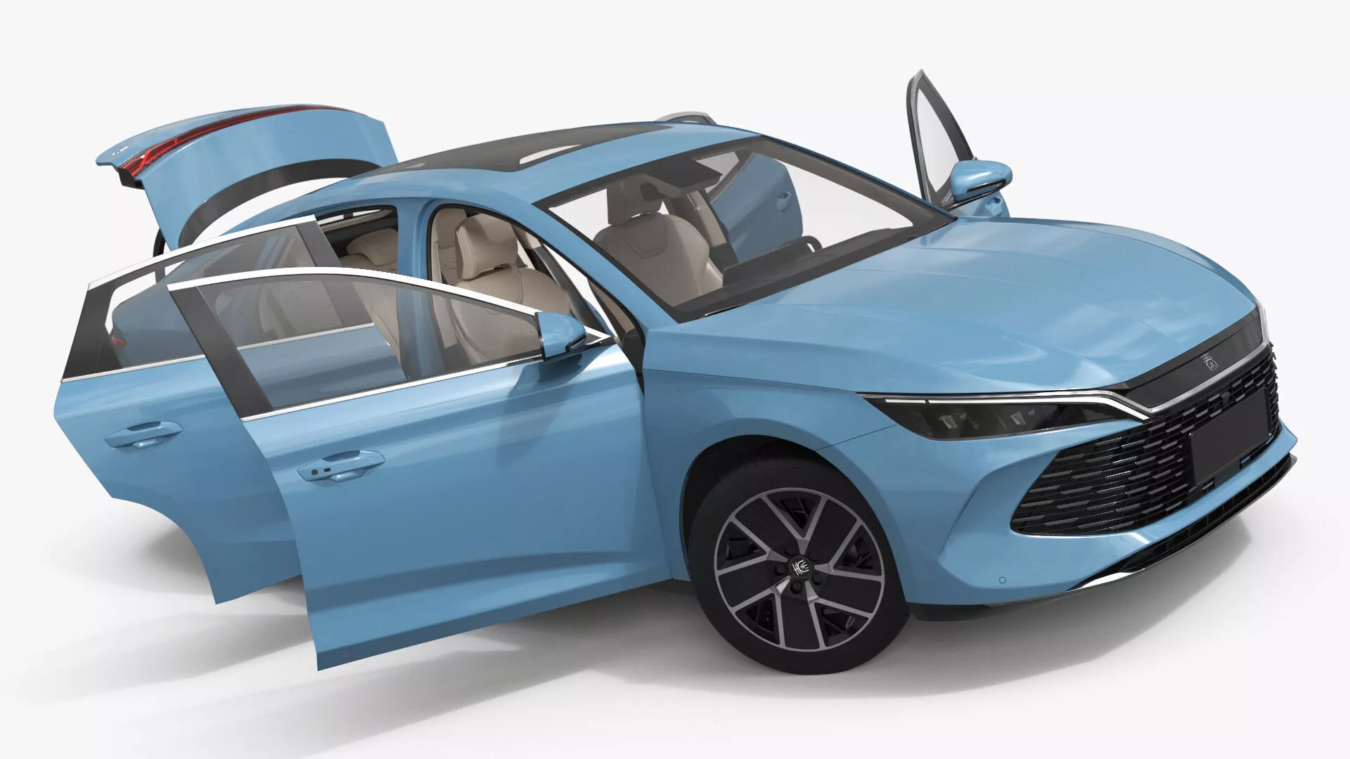 BYD Qin L DM-i Four-Door Saloon Deep Blue Rigged 3D model