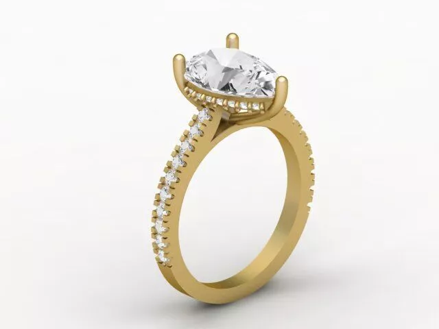 Luxury Pear Cut Ring Jewelry CAD Design Free 3D print model