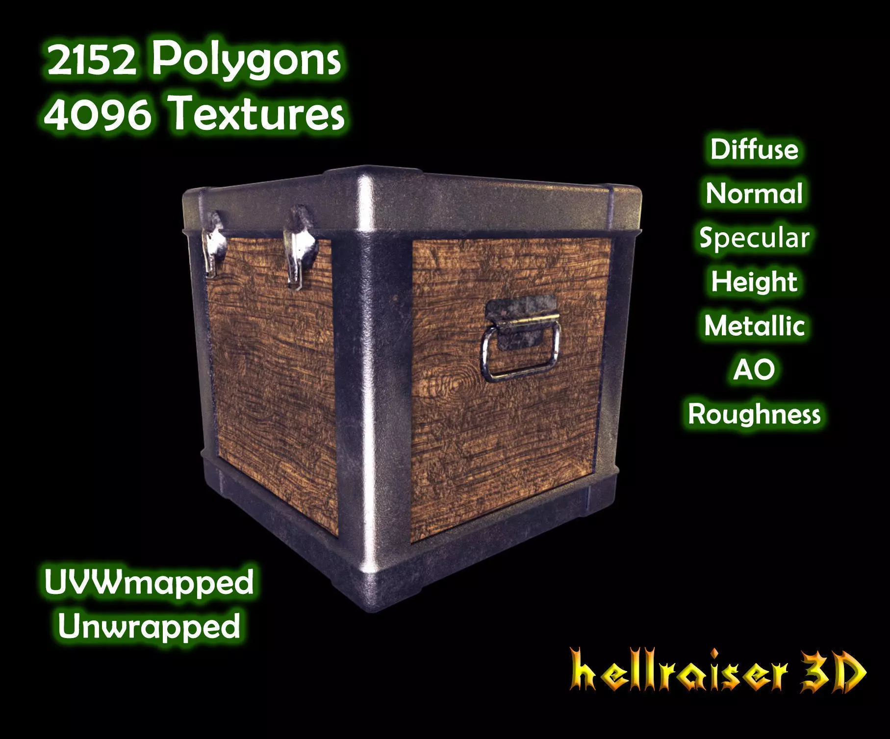 Crate  - PBR - Textured Low-poly 3D model_0