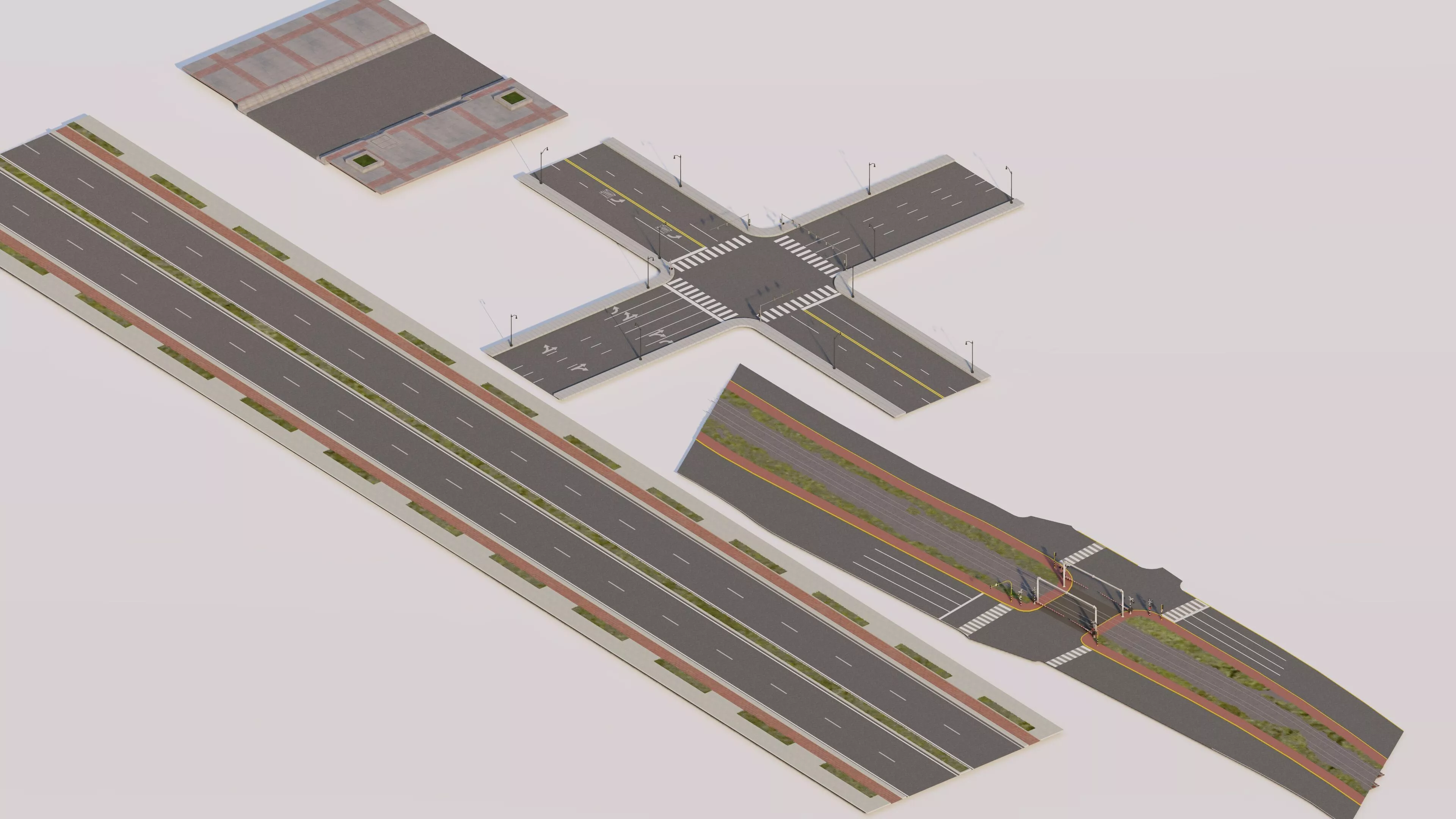 Road Pack - Extended-City Roads 3D model