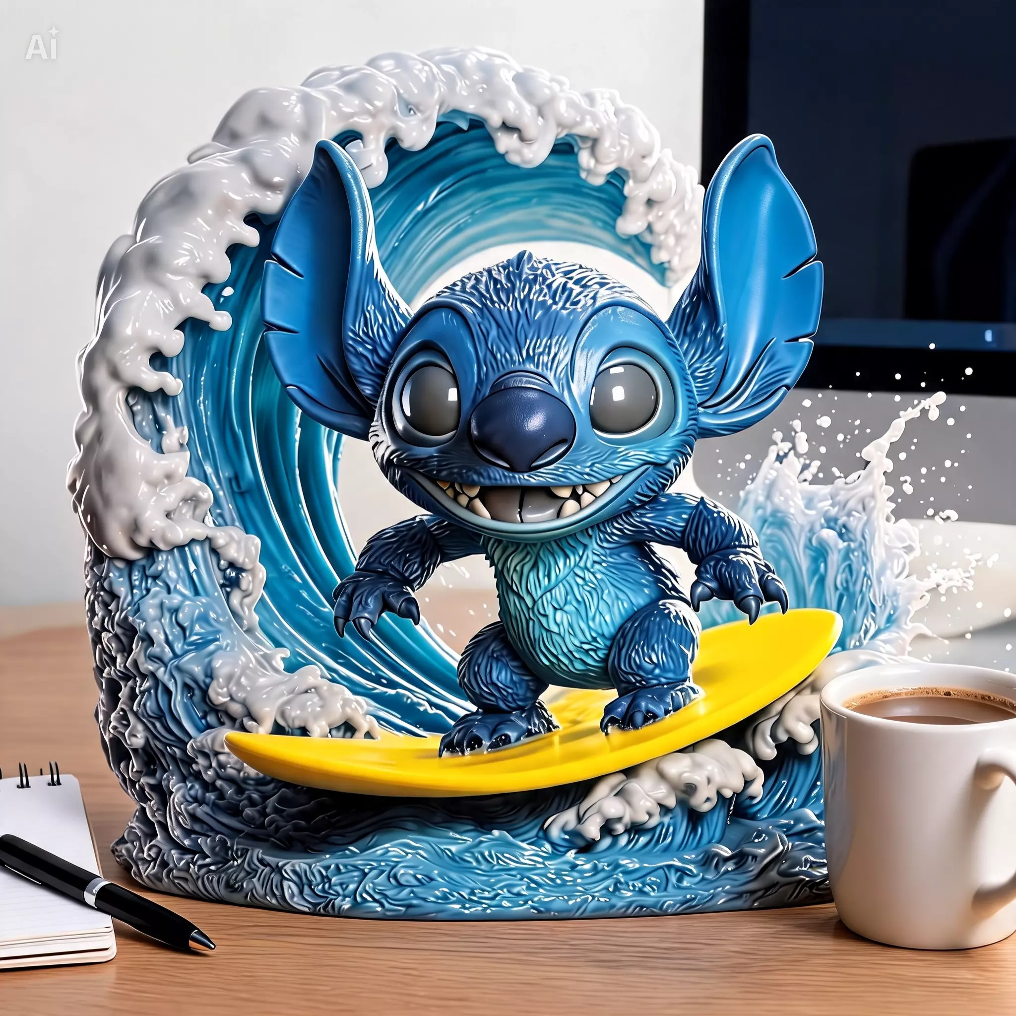 Stitch STL File for FDM 3D Printing-Surfing Stitch 3D Model 3D print model