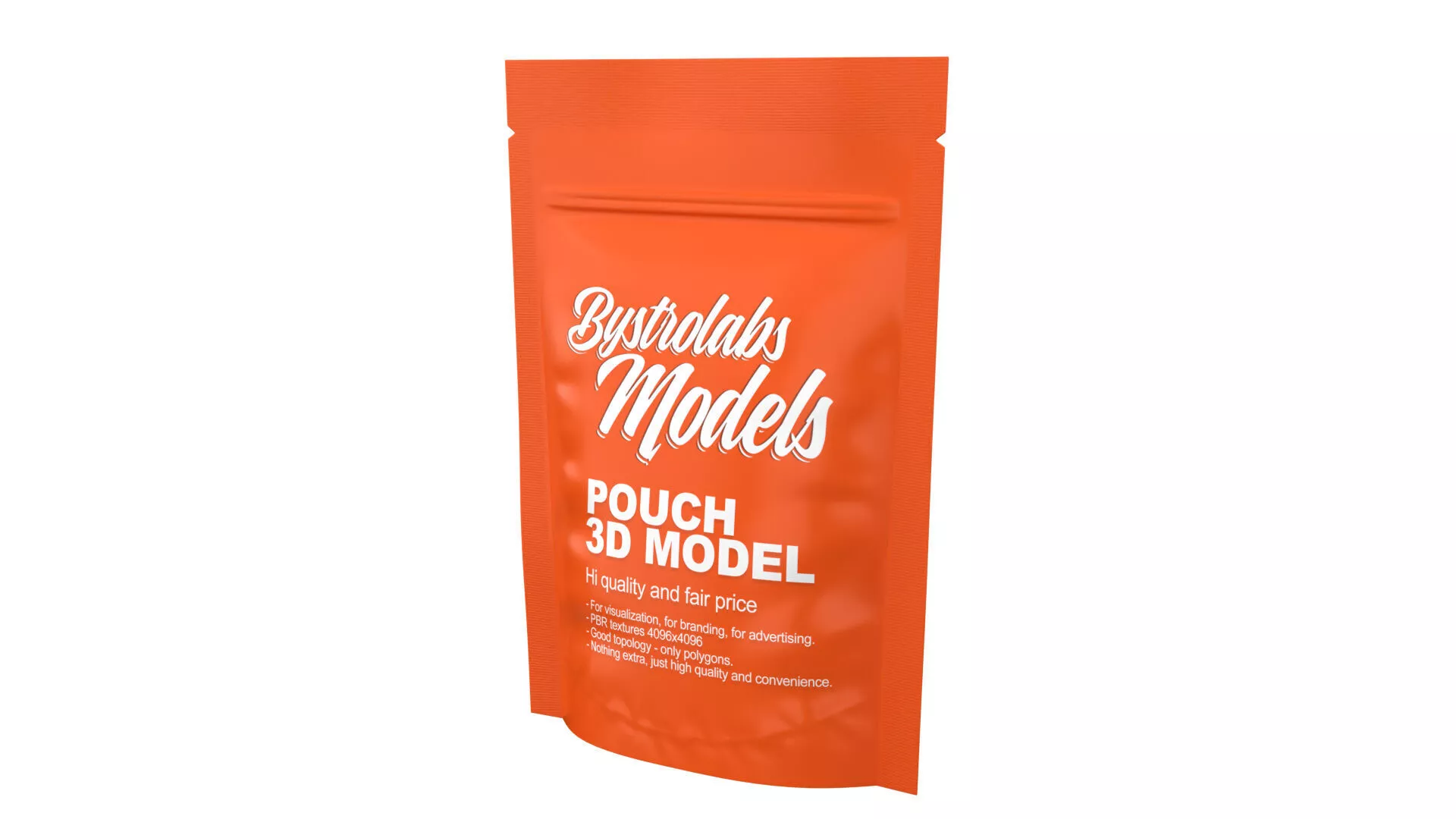 Zipper Pouch Low-poly 3D model