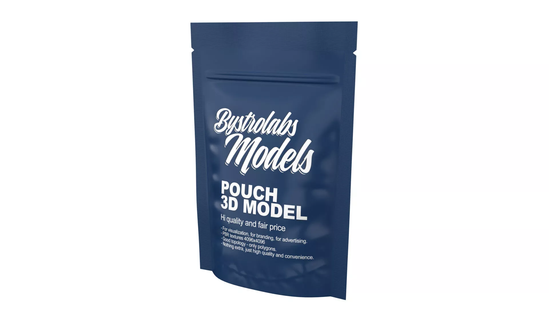 Mylar Plastic Pouch Bag Low-poly 3D model
