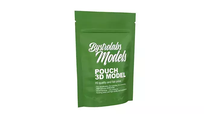 Standup Pouch Low-poly 3D model 3