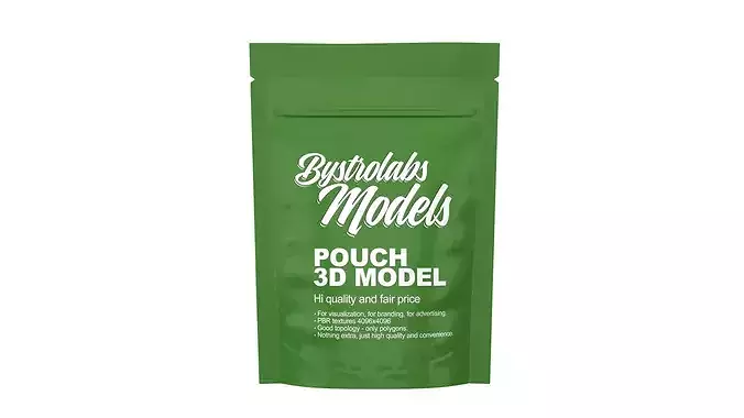 Standup Pouch Low-poly 3D model 2