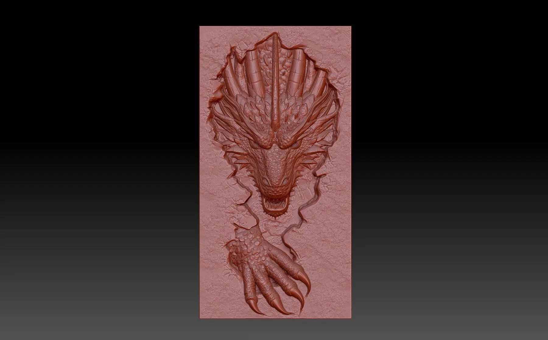 Dragon Breakthrough Wall Relief 3D print model
