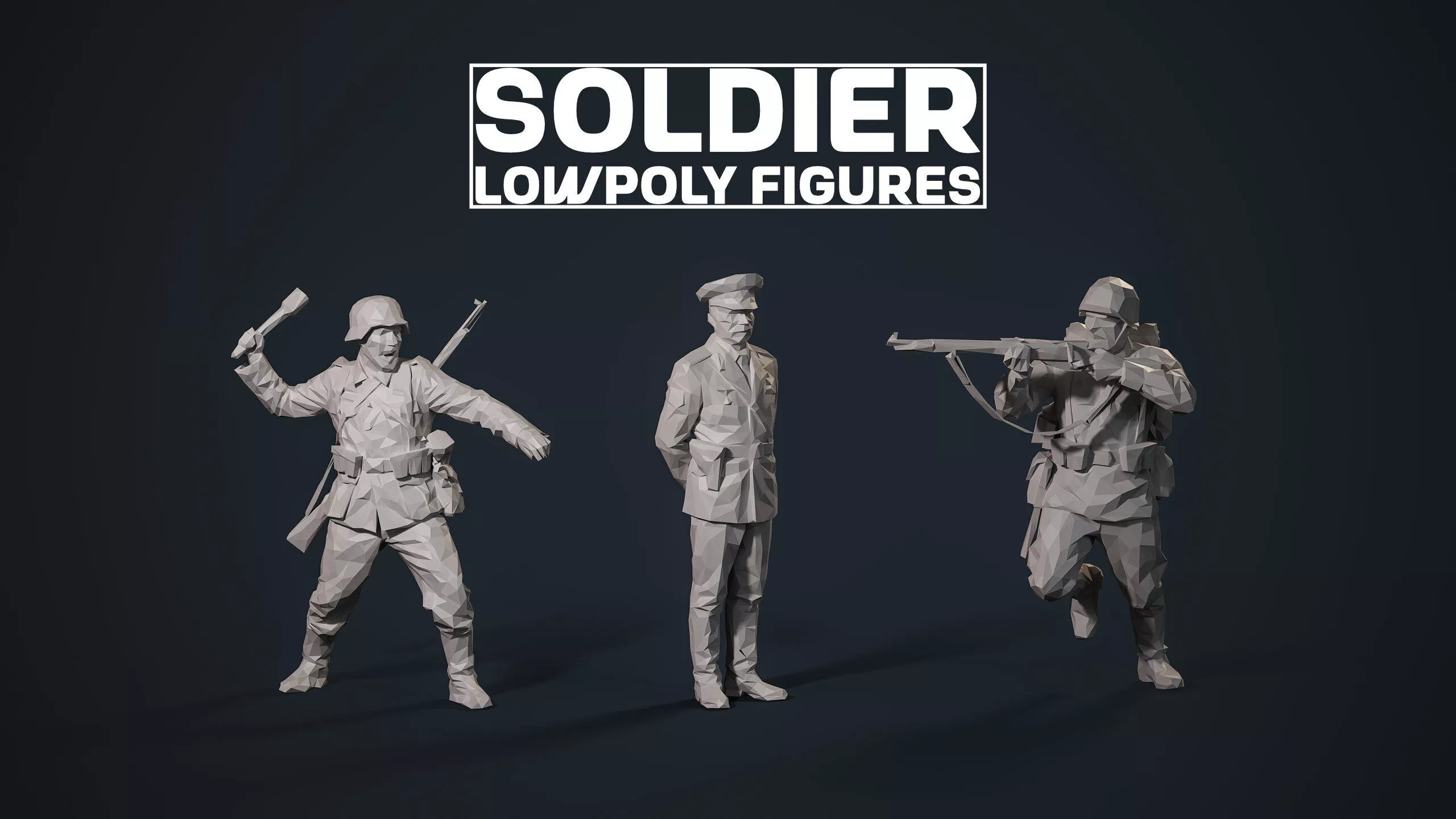 Hyperrealistic Lowpoly Soldier Figures Low-poly 3D model