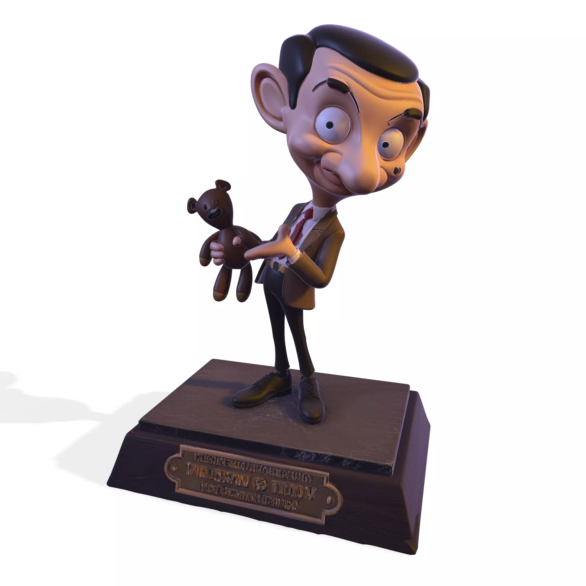 Gentleman andTeddy PBR Stylized 3D Figurine 3D print model