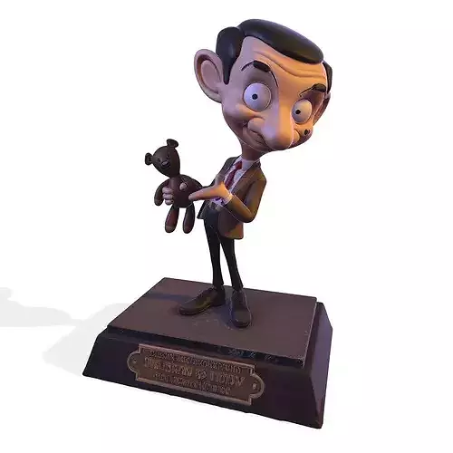 Gentleman andTeddy PBR  Stylized 3D Figurine