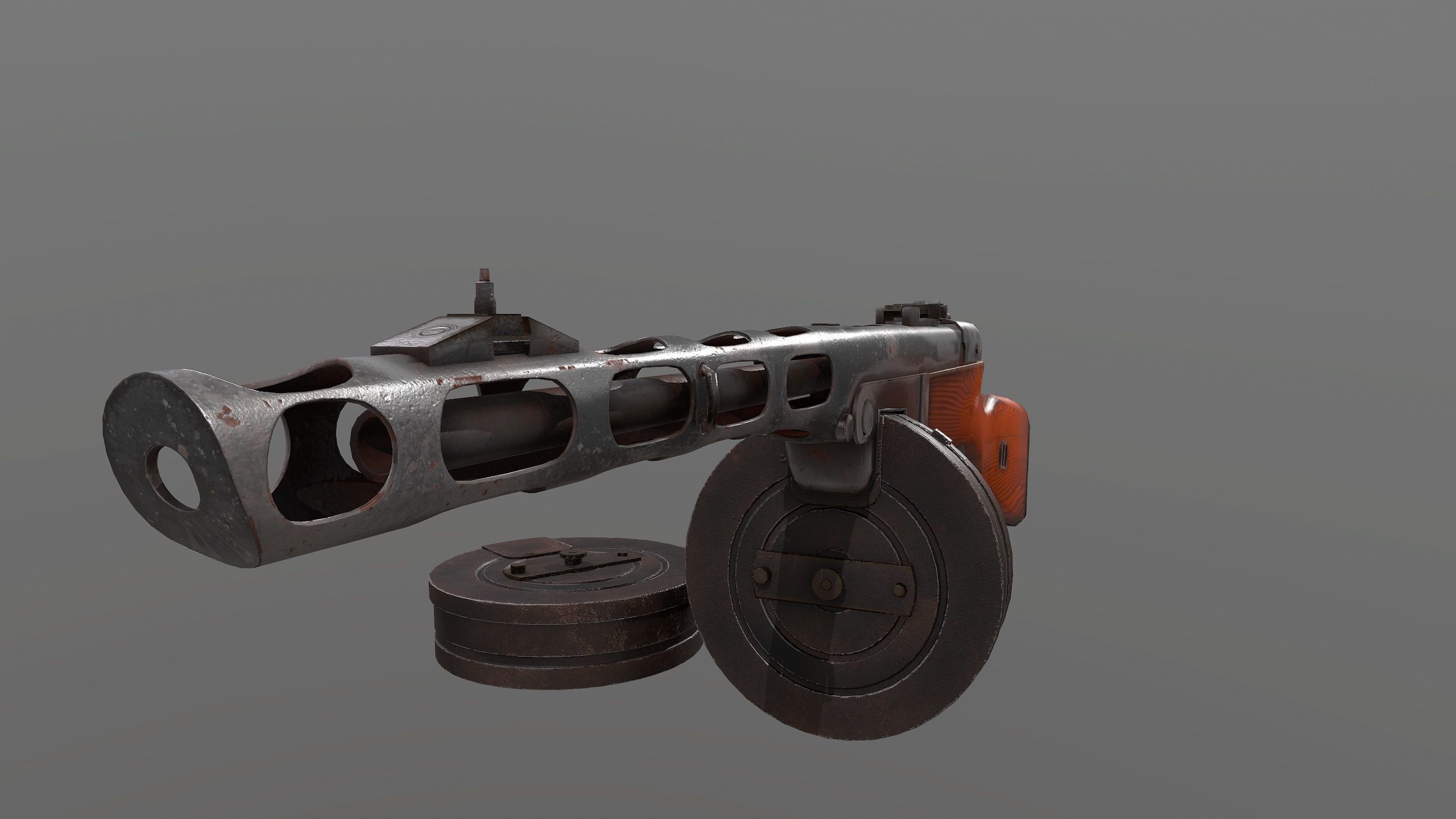 Ppsh-41 Low-poly 3D model_5