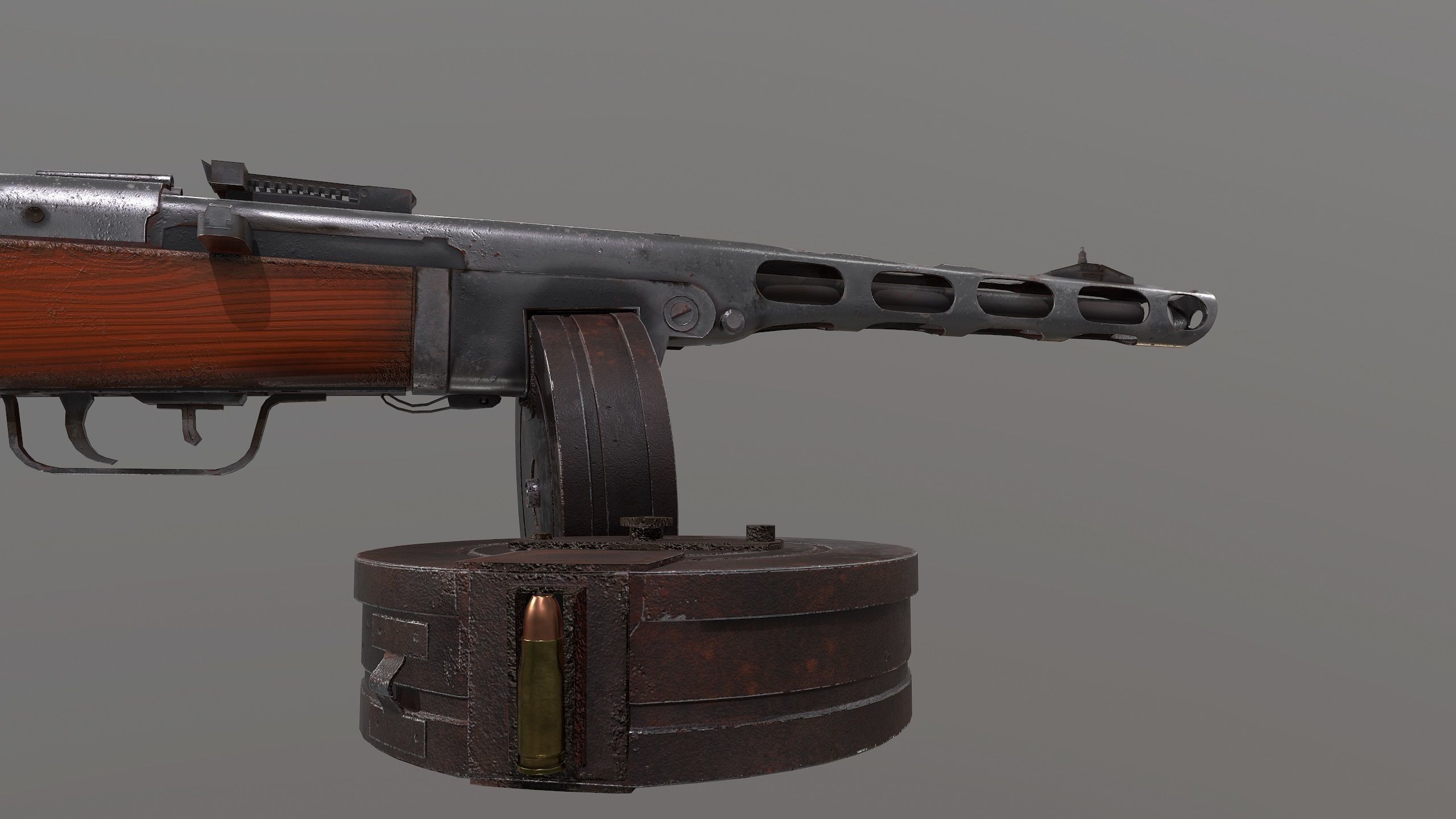 Ppsh-41 Low-poly 3D model_8