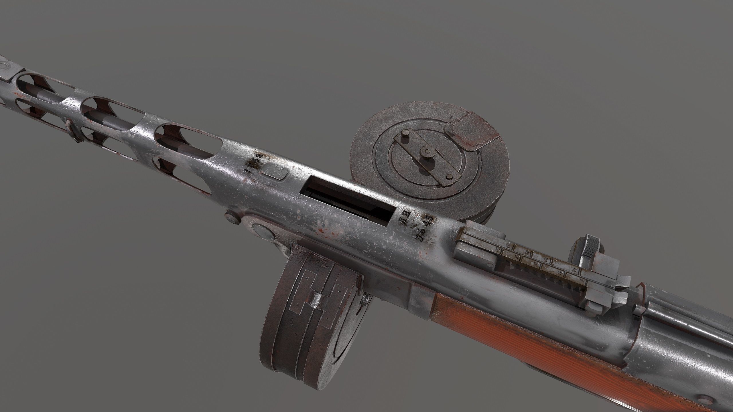 Ppsh-41 Low-poly 3D model_11