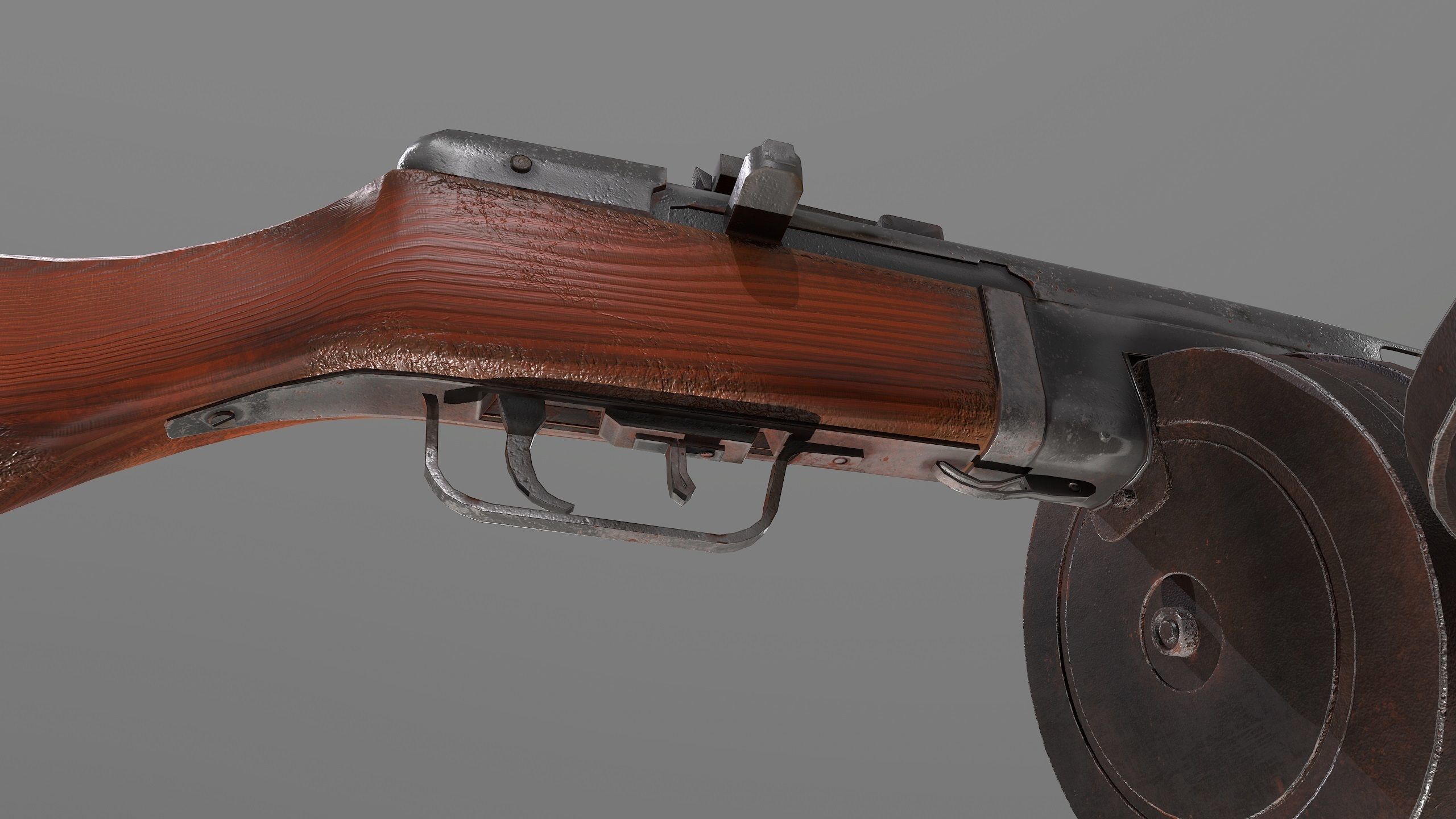 Ppsh-41 Low-poly 3D model_10