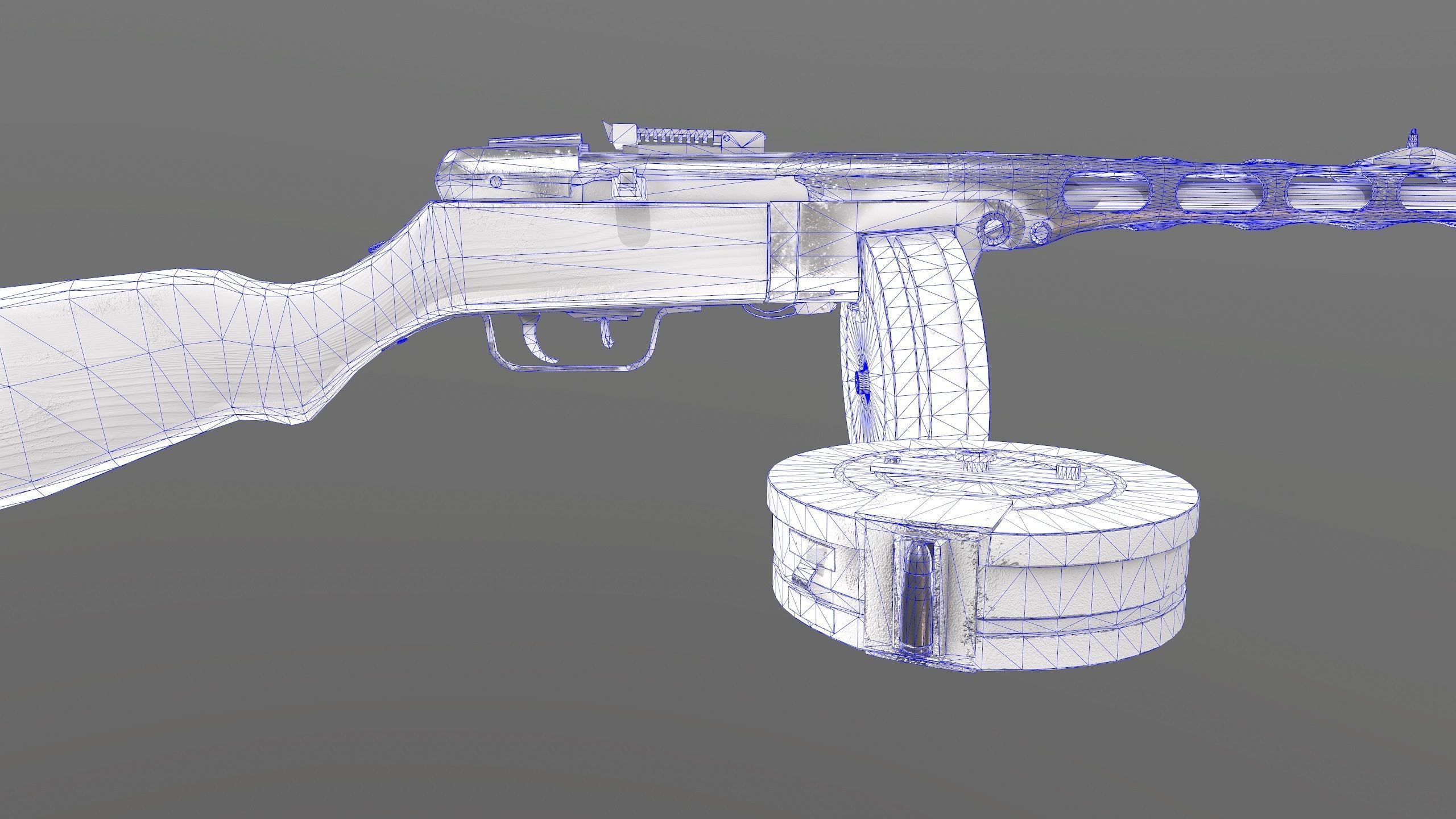 Ppsh-41 Low-poly 3D model_16