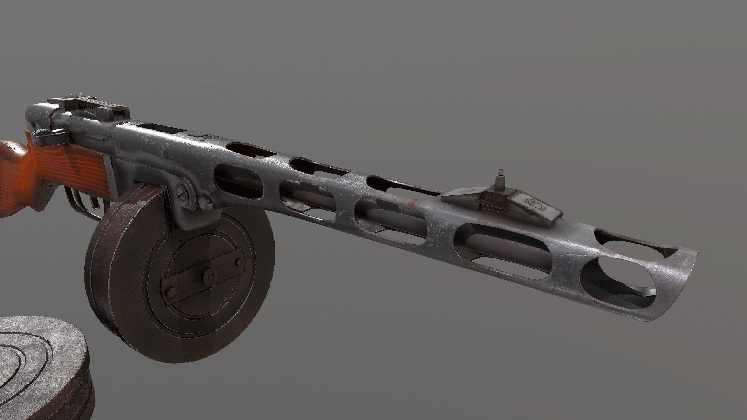 Ppsh-41 Low-poly 3D model_7