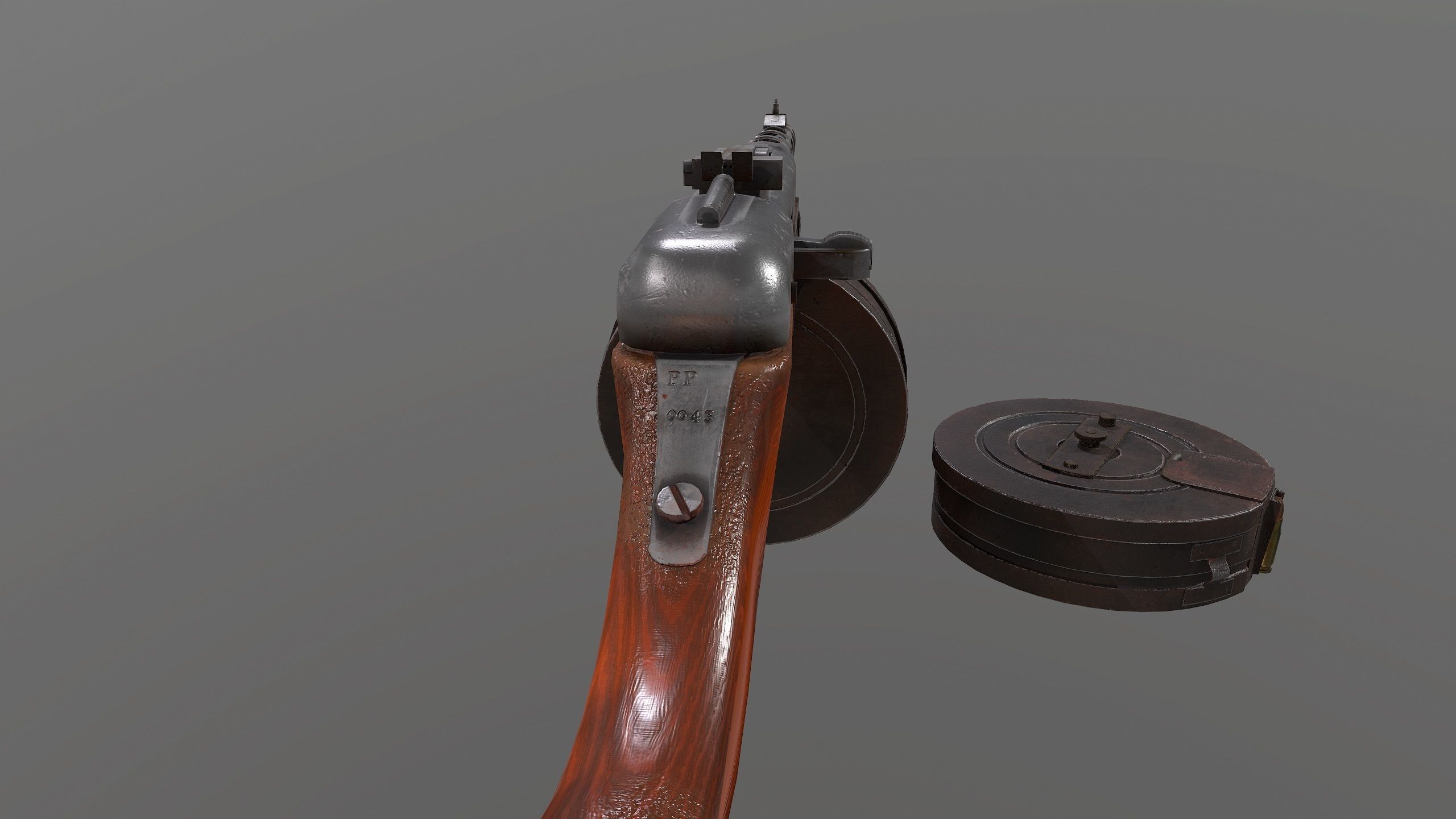 Ppsh-41 Low-poly 3D model_12