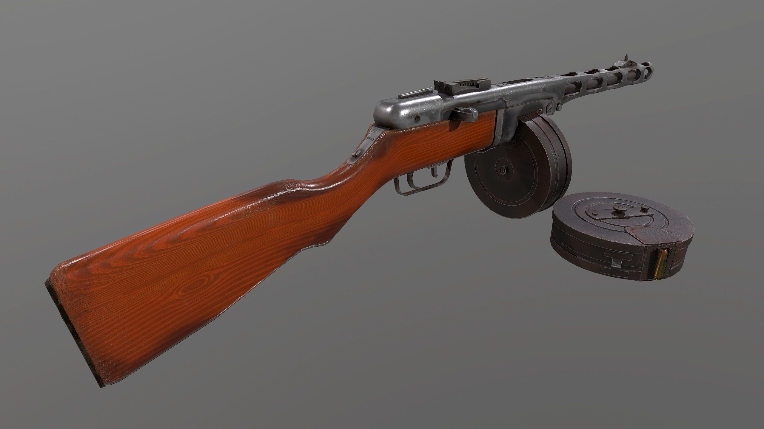 Ppsh-41 Low-poly 3D model_2