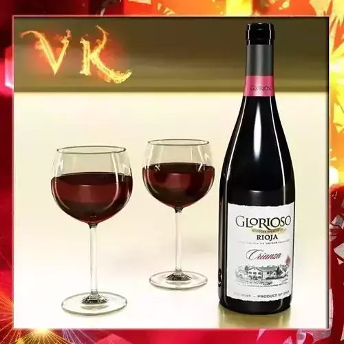 Red Wine Bottle and Cup