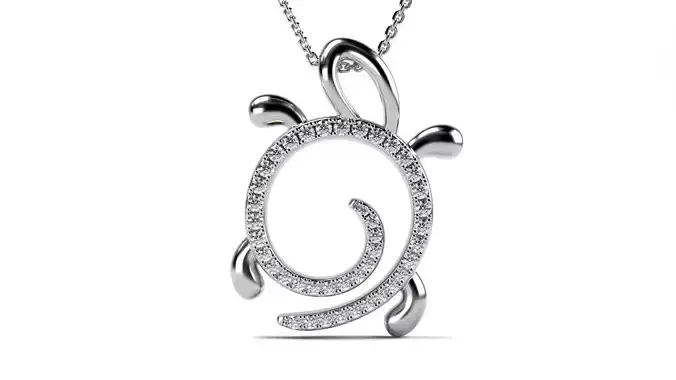 Spiral pendant turtle